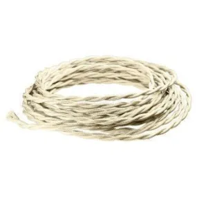 Cream Twisted cloth wire - Per ft - 18 AWG