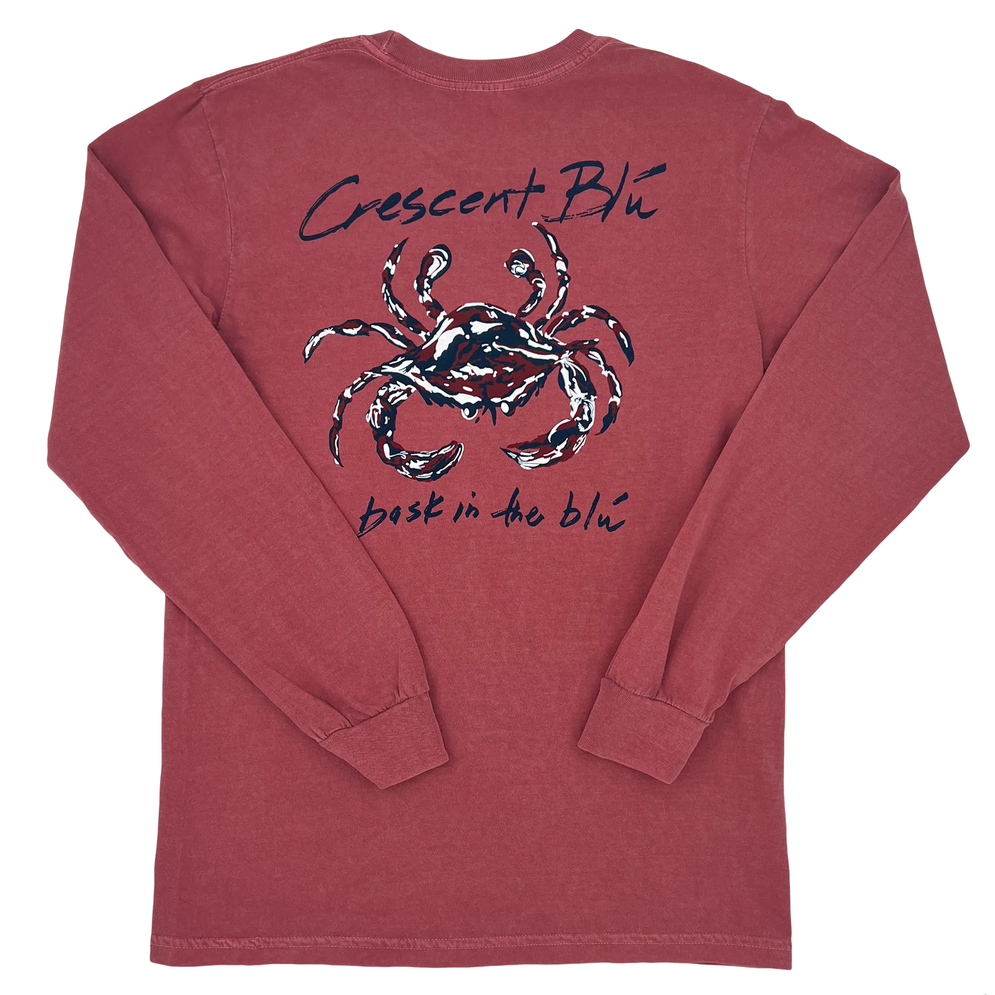 Crimson and Navy Crab Long Sleeve T-shirt