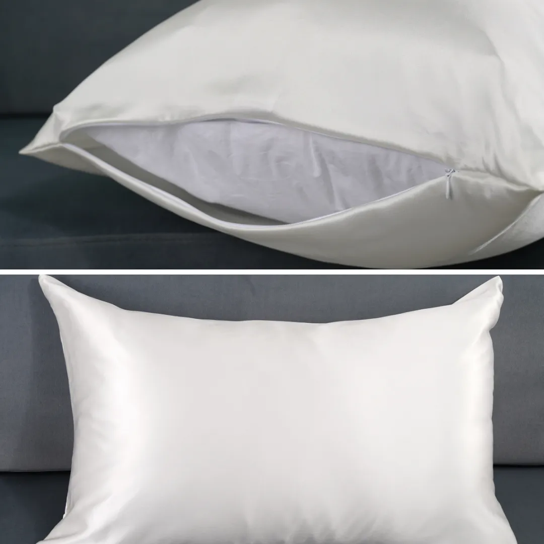 Custom Wholesale Silk Pillowcase 19 Momme Zipper Closure - King Size