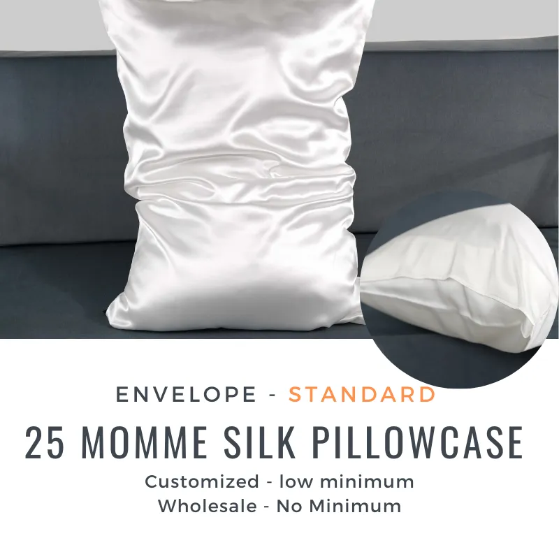 Custom Wholesale Silk Pillowcase 25 Momme Envelope Closure - Standard size