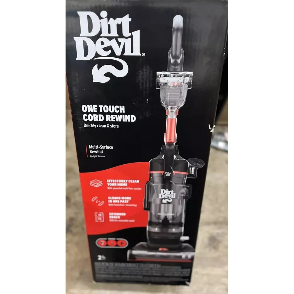 Dirt Devil UD76810V Multi-Surface Rewind Bagless Upright Vacuum Cleaner, Red/Black