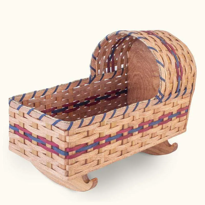 Doll Cradle | Vintage Amish Woven Wooden Handmade Bed