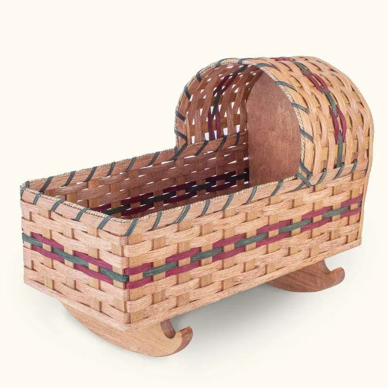 Doll Cradle | Vintage Amish Woven Wooden Handmade Bed