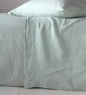 Duck Egg 100% Linen Flat Sheet