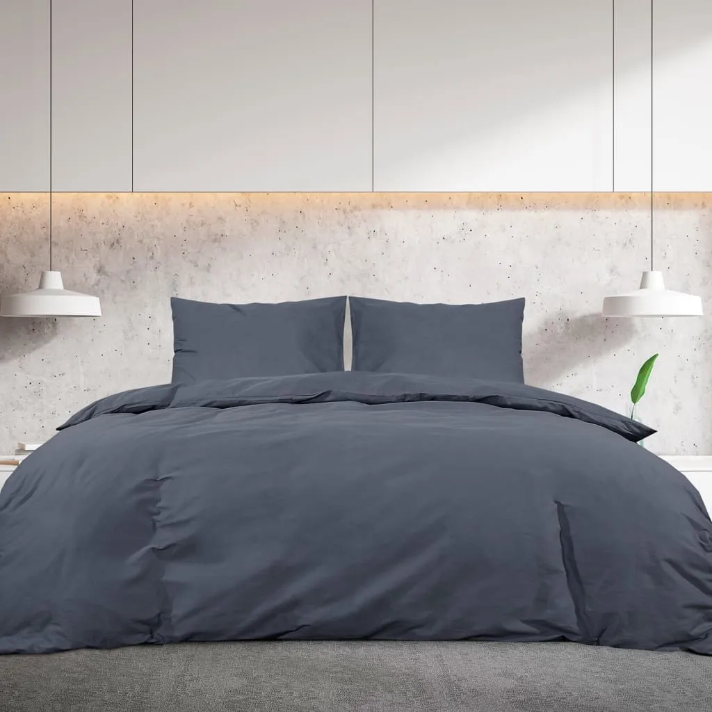 Duvet Cover Set Anthracite 200x200 cm Light-weight Microfiber