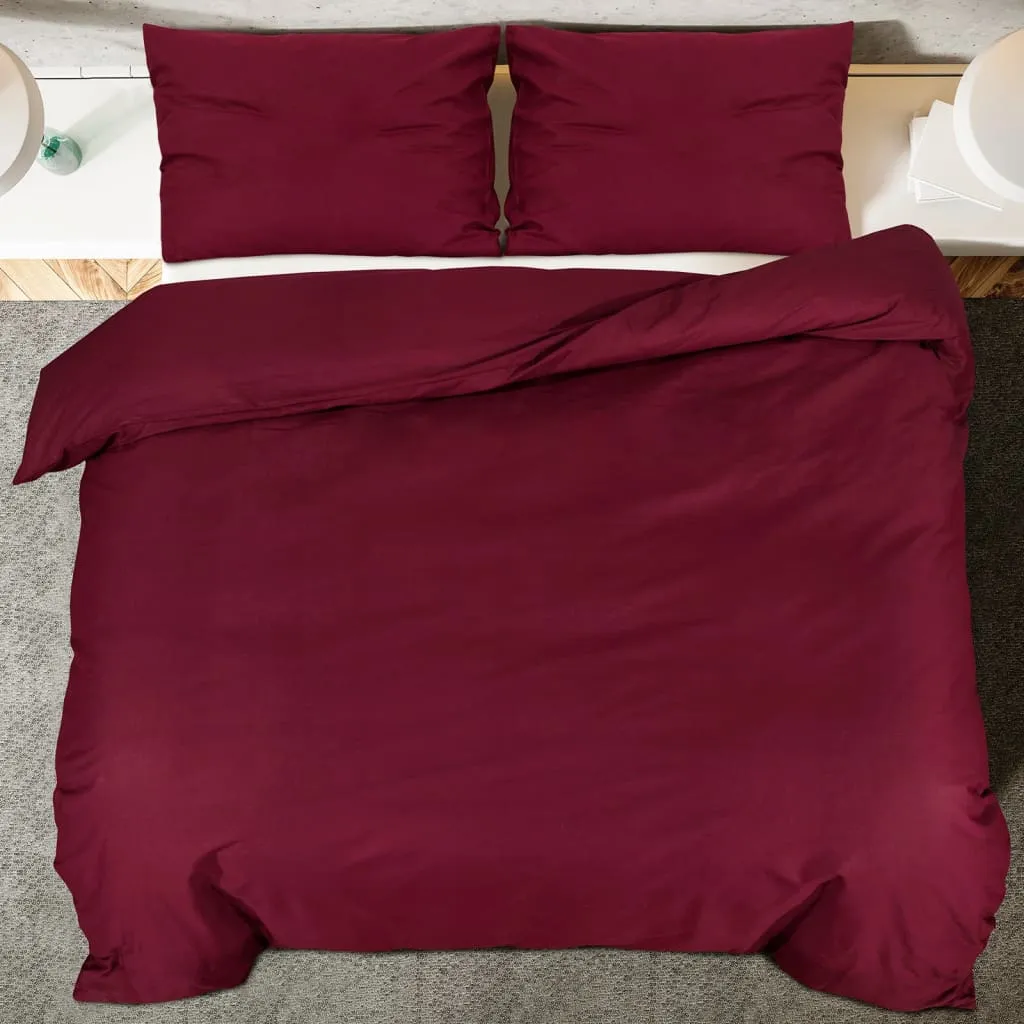 Duvet Cover Set Bordeaux 140x200 cm Cotton