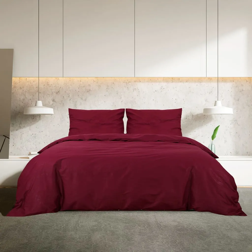 Duvet Cover Set Bordeaux 220x240 cm Light-weight Microfiber