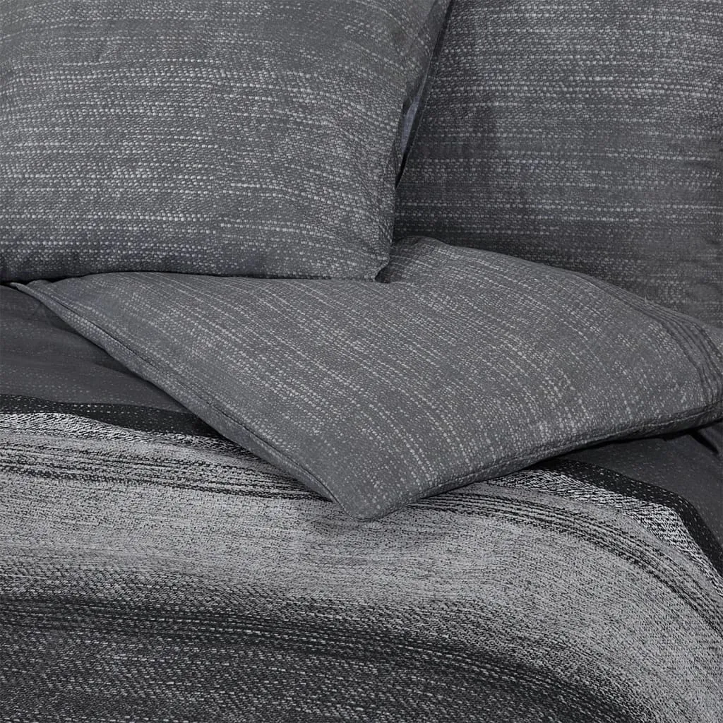 Duvet Cover Set Dark Grey 260x220 cm Cotton