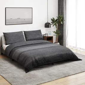 Duvet Cover Set Dark Grey 260x220 cm Cotton