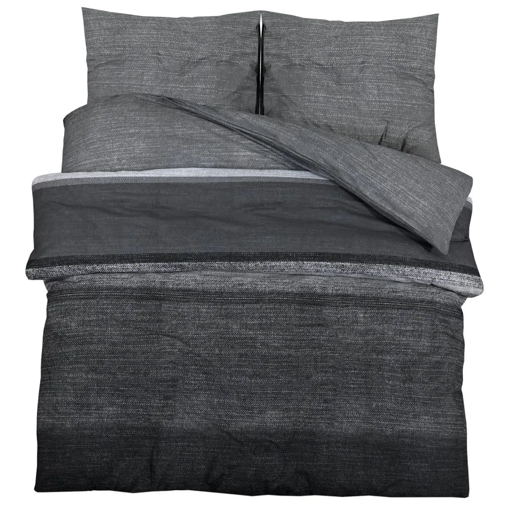 Duvet Cover Set Dark Grey 260x220 cm Cotton