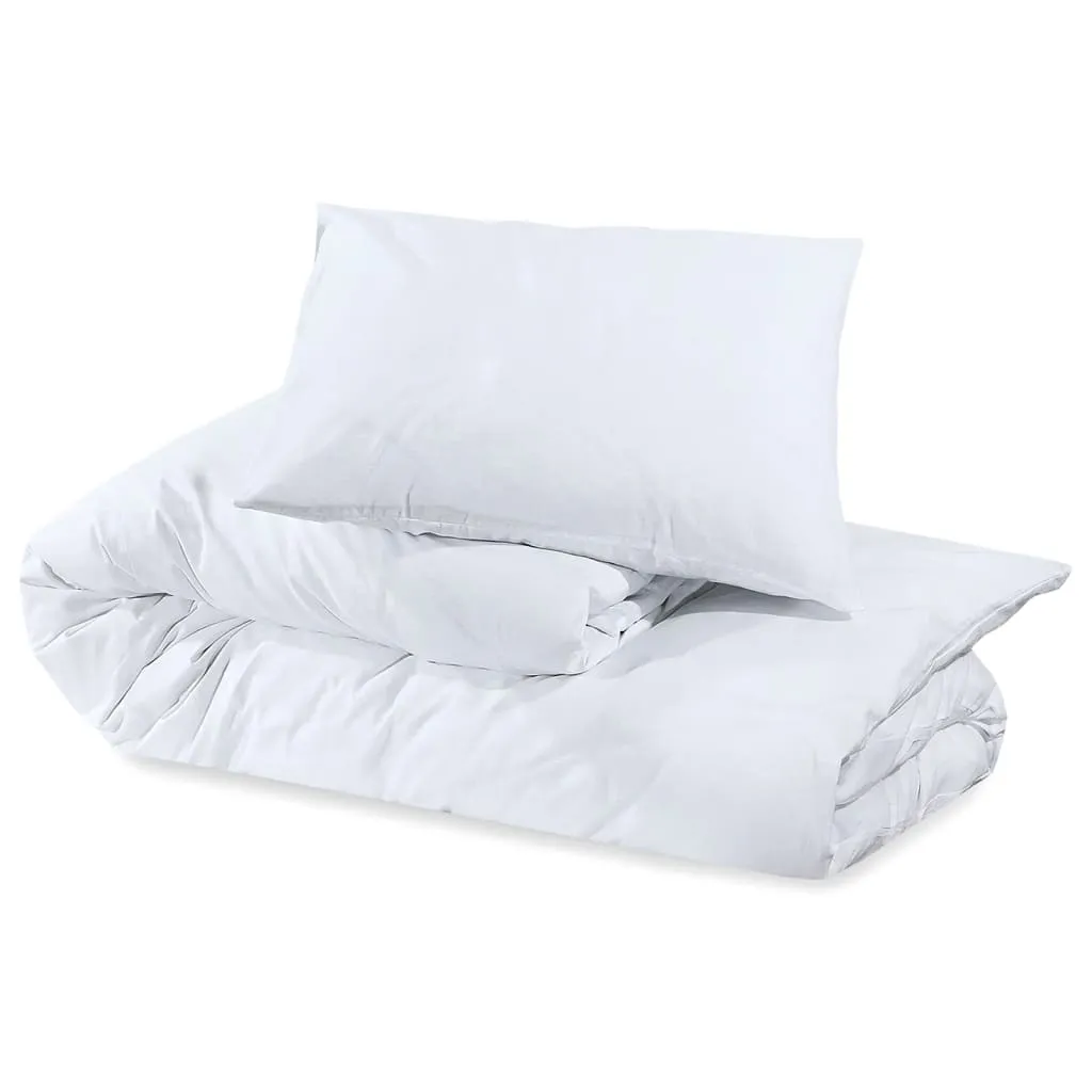 Duvet Cover Set White 140x200 cm Light-weight Microfiber