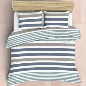 Easy Care Polycotton 144 Thread Count Duvet Cover Set - Breeze Stripe