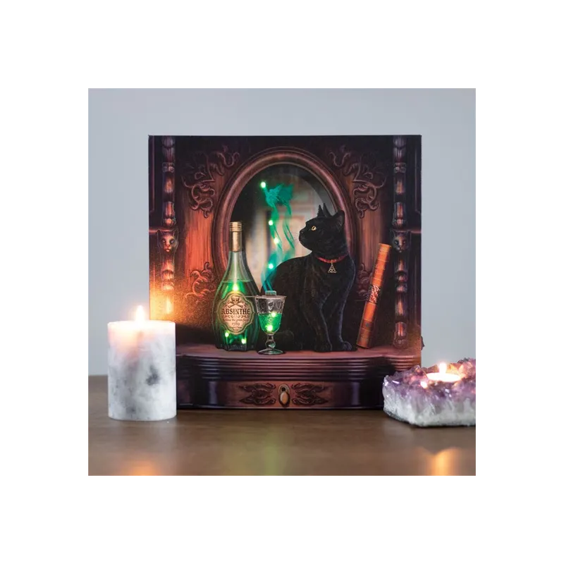 Enchanting Absinthe Light Up Canvas Plaque by Lisa Parker - Illuminated Art & Home Decor