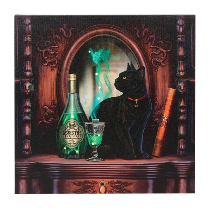 Enchanting Absinthe Light Up Canvas Plaque by Lisa Parker - Illuminated Art & Home Decor