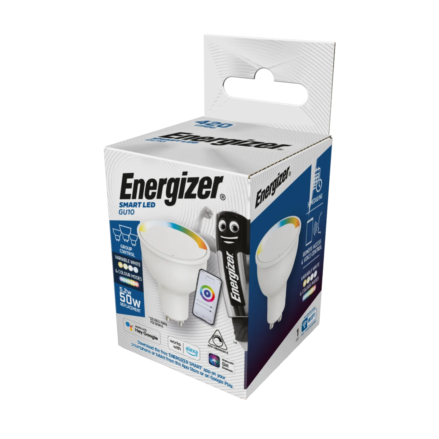 Energizer Smart LED GU10 - 4.8W - Colour Changing - 360lm