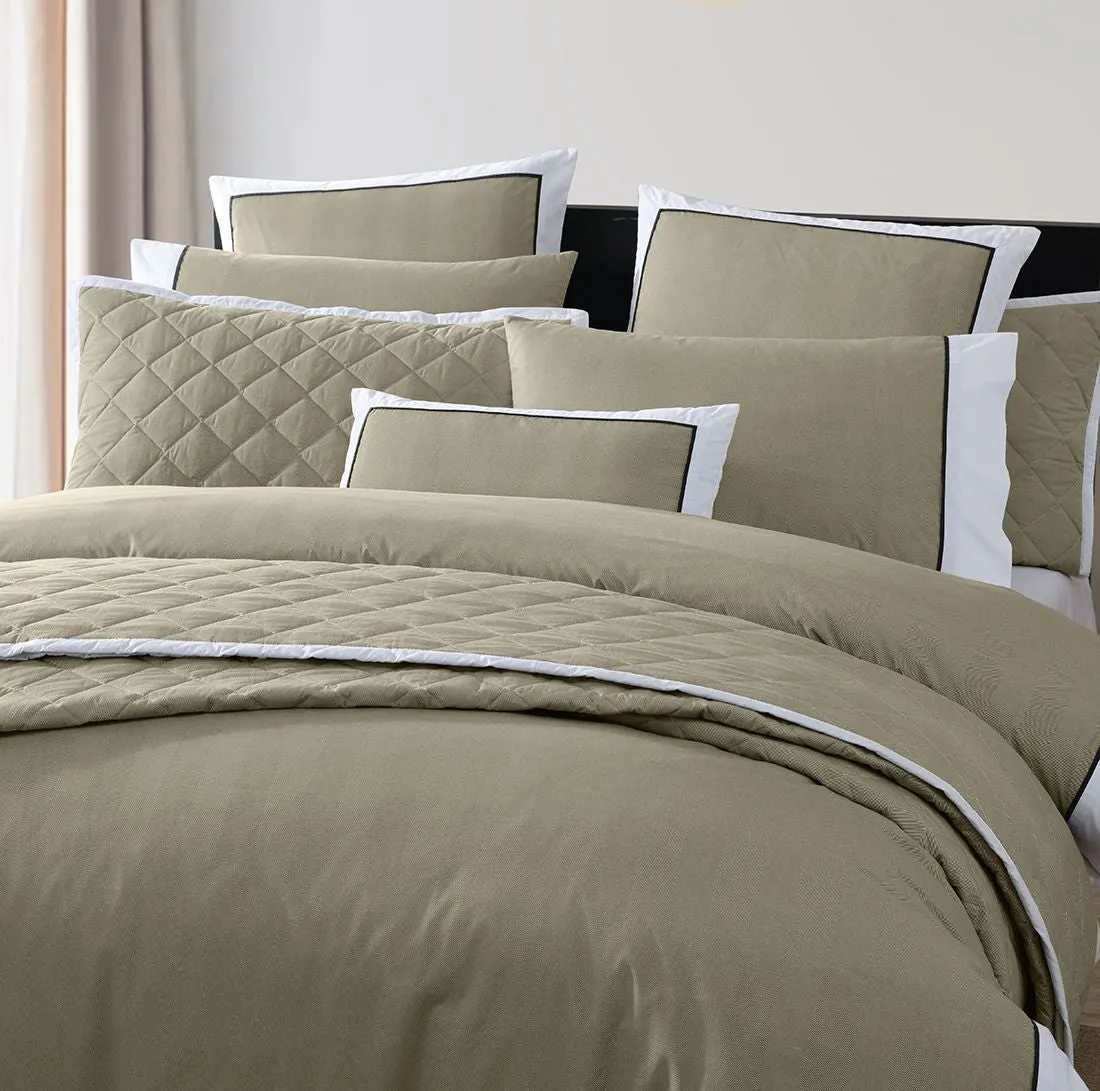 Essex Olive Quilt Cover Set by Logan & Mason