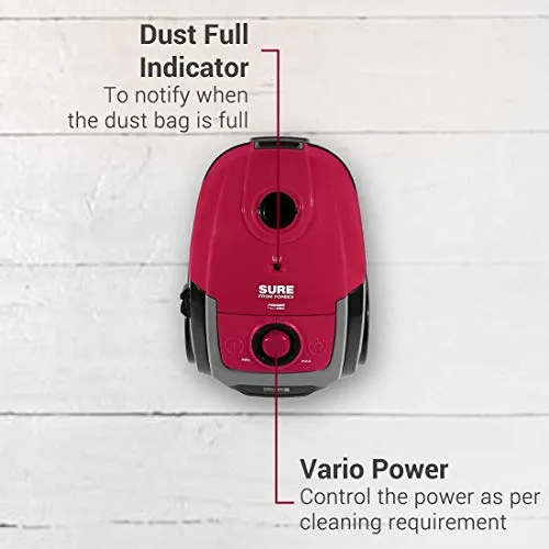 Eureka Forbes Power Vac Vacuum Cleaner, 1400 Watts with Vario Power (Red & Black)