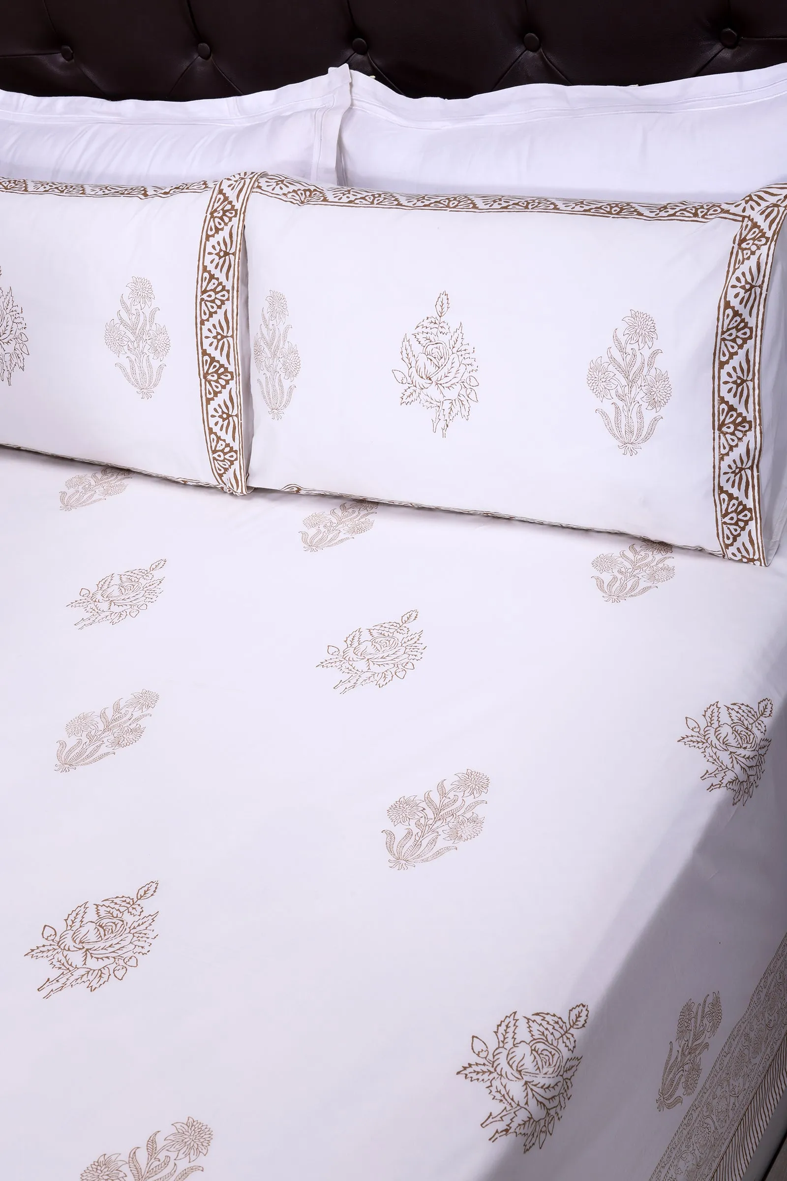 Falak Bootah Beige Cotton Percale Bedsheet