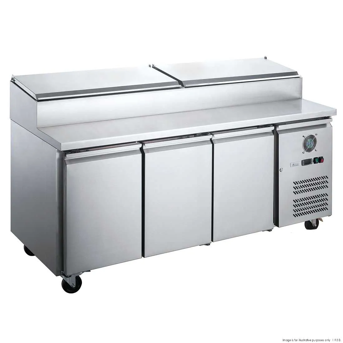 FED-X S/S Three Door Sandwich Counter - XSS8C20S3V