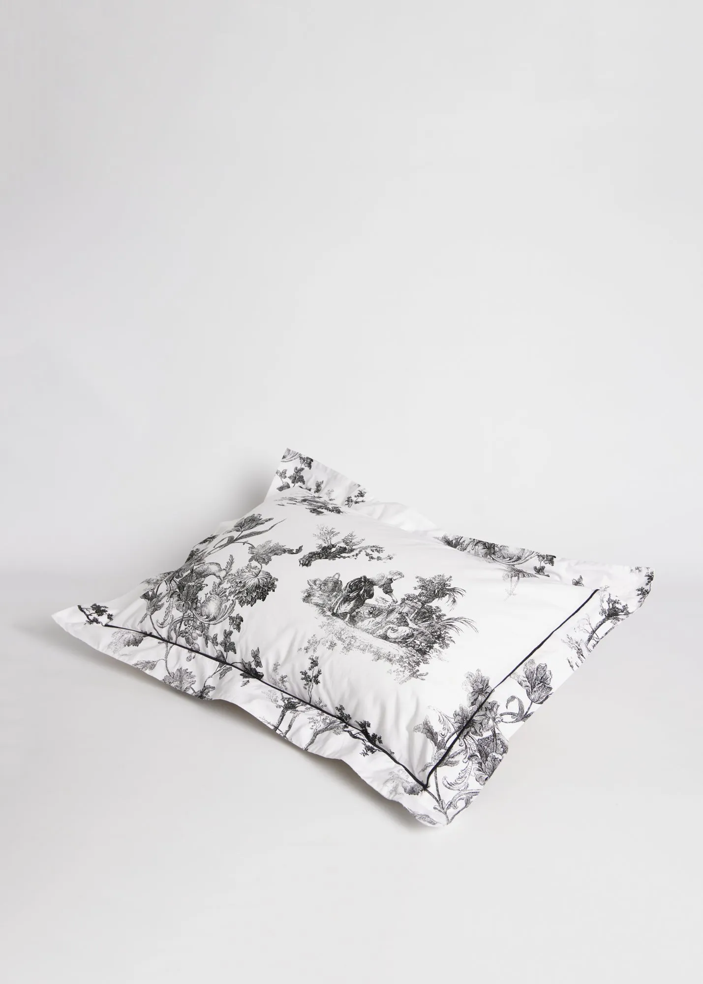 Foxford Black Toile Oxford Pillowcase