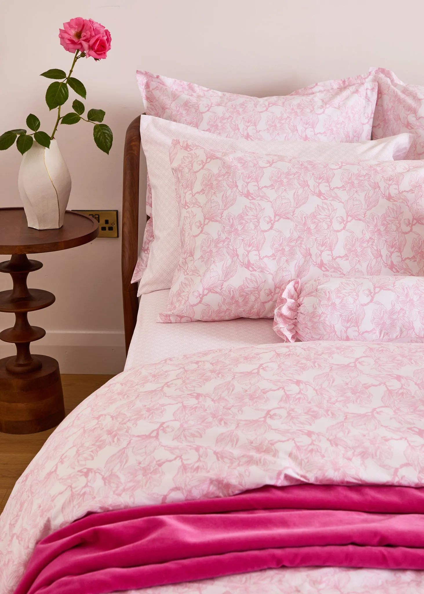 Foxford Pink Magnolia Pillowcase Set