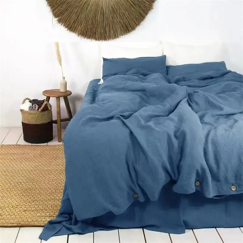 French Linen Duvet Cover Soft Quilt Comforter Cover