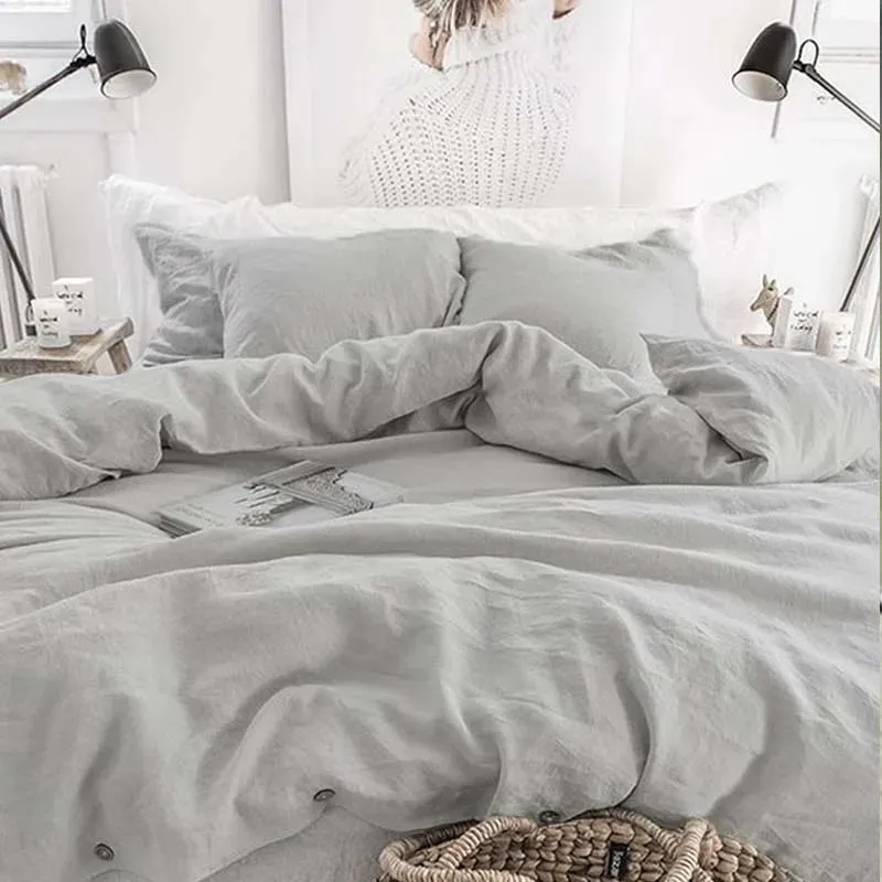 French Linen Duvet Cover Soft Quilt Comforter Cover