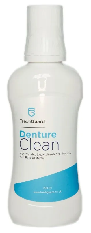 FreshGuard Denture Clean Concentrated Liquid Cleanser For Metal & Plastic Base Dentures - 3 Months Use