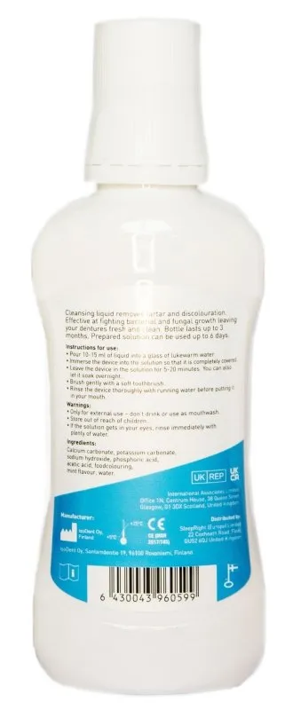 FreshGuard Denture Clean Concentrated Liquid Cleanser For Metal & Plastic Base Dentures - 3 Months Use