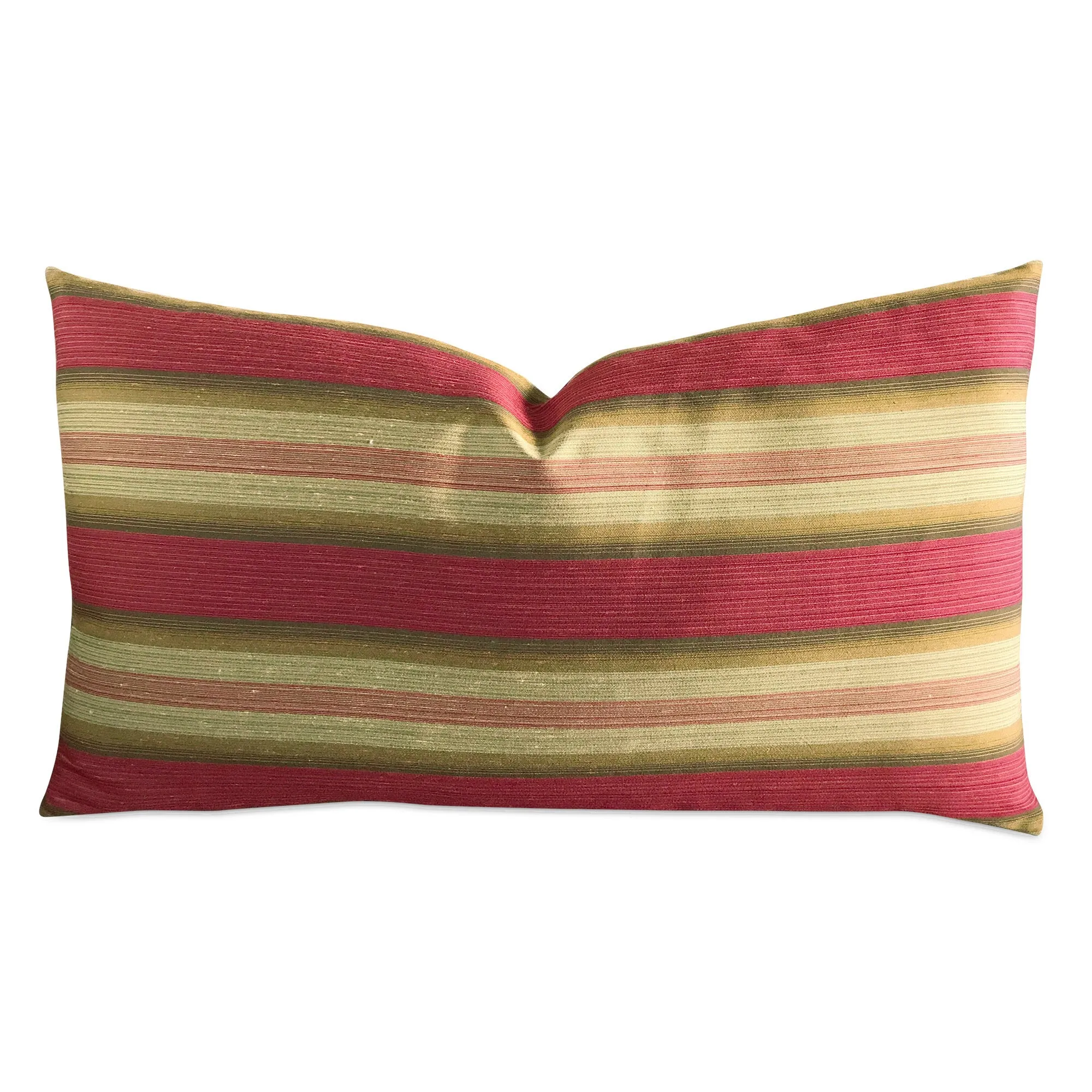 Garnet Gold Wide Stripe Luxury Woven Lumbar Pillow Cover 15x26