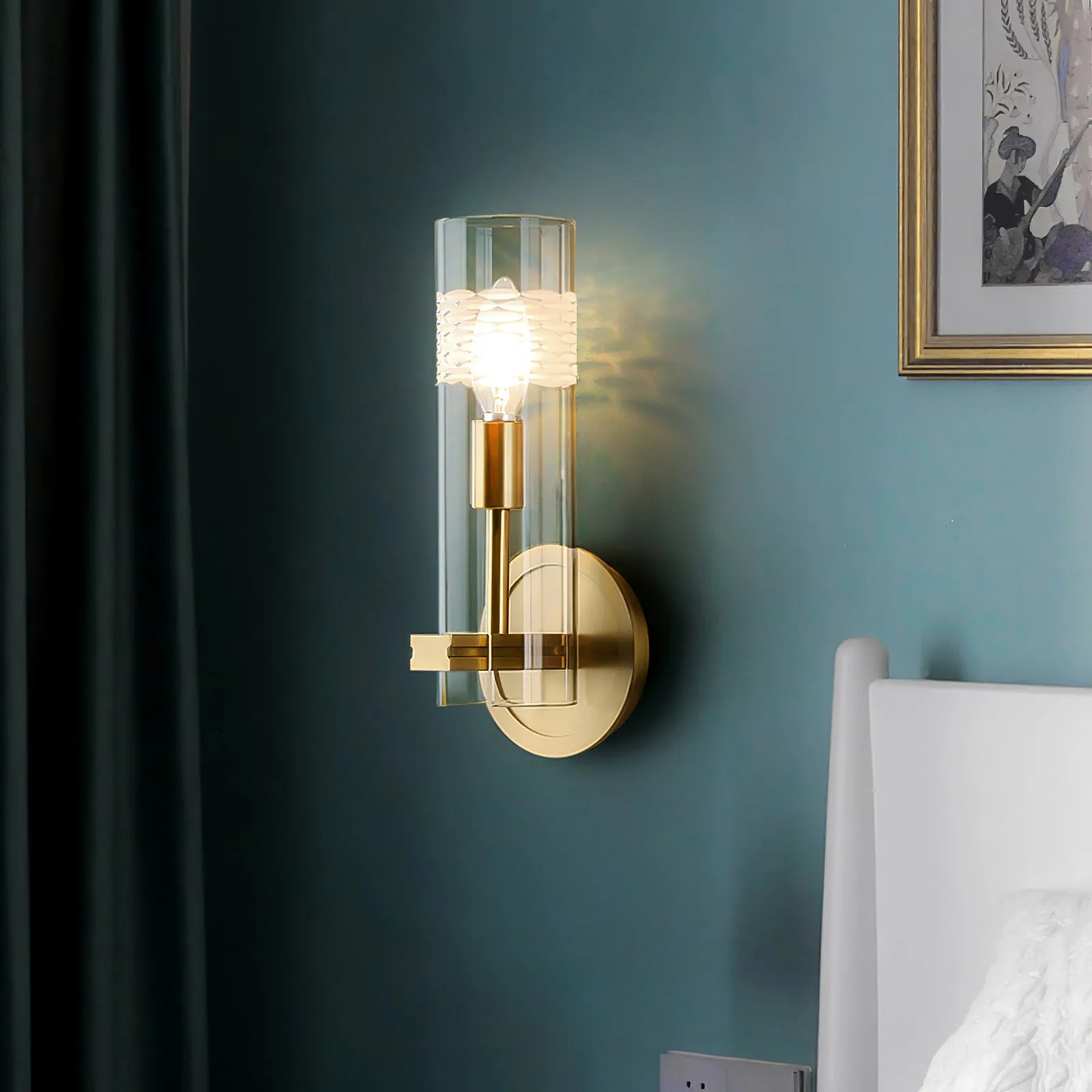 Glass Candlestick Wall Lamp