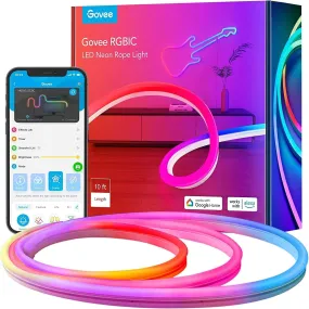 Govee Neon LED Strip Lights 3M, RGBIC DIY Neon Light with Wifi APP Control, Work with Alexa, Segmentable Colour Changing LED Lights for Bedroom, Wall, Game…