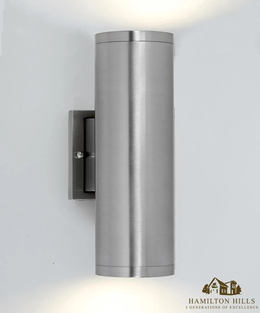 Hamilton Hills Dual Upward and Downward Outdoor Modern Cylindrical LED Wall Light | 12"