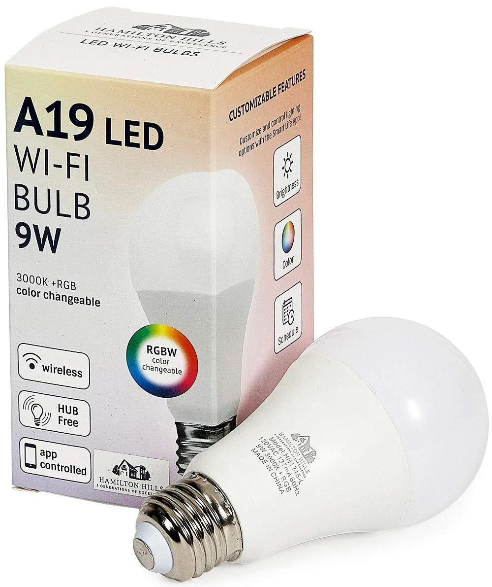 Hamilton Hills LED Smart Bulb - Smart Home Certified Standard Universal BR30 E26 Dimmable