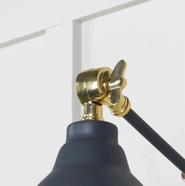 Hammered Brass Brindley Wall Light in Slate | From The Anvil