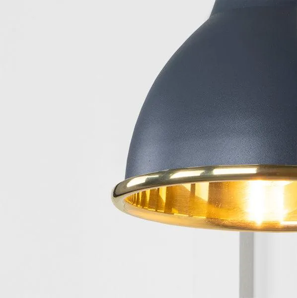 Hammered Brass Brindley Wall Light in Slate | From The Anvil