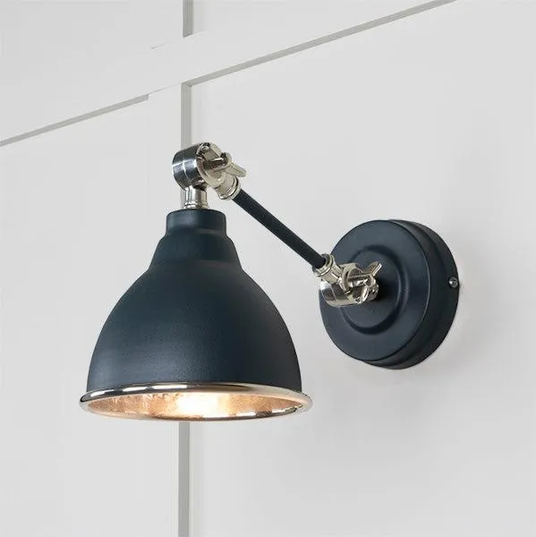 Hammered Nickel Brindley Wall Light in Soot | From The Anvil