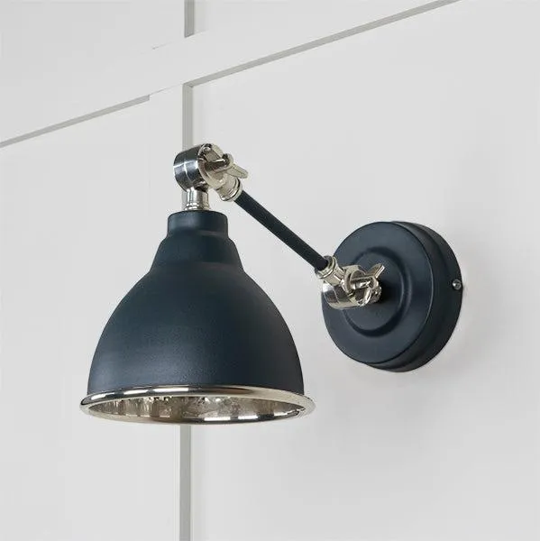 Hammered Nickel Brindley Wall Light in Soot | From The Anvil