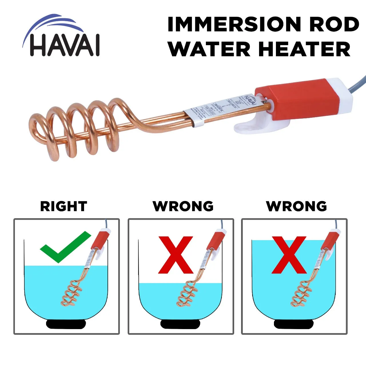 HAVAI Immersion Rod - Copper, 1500 W