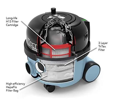 Henry Allergy HVA 160-11 Bagged Cylinder Vacuum Cleaner, Summer Blue