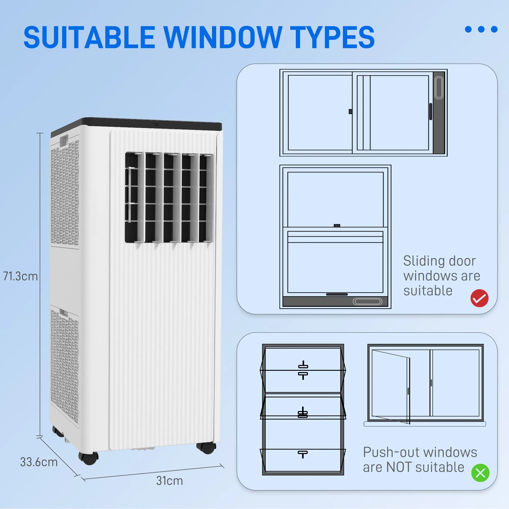 HOMCOM Portable Air Conditioner with App Control, Sleep Mode