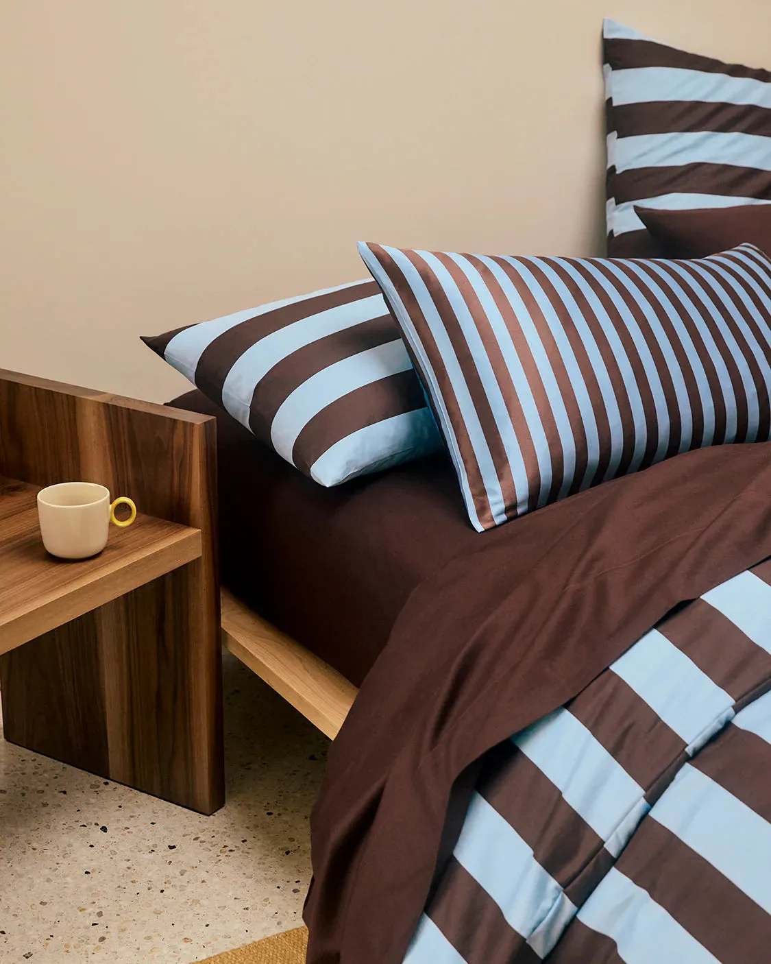 Hommey Silk Pillowcase - Iced Chocolate Stripes