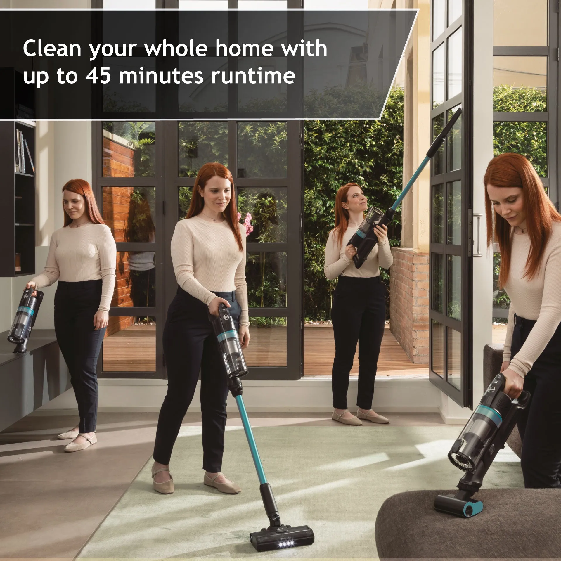 Hoover Cordless Vacuum Cleaner with Anti Hair Wrap, Turquoise - HF1  Pet