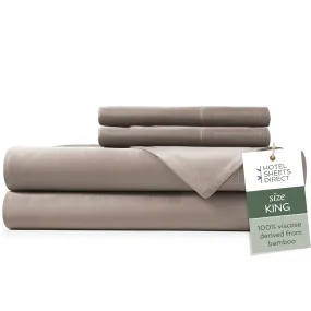 Hotel Sheets Direct 100% Bamboo Bed Sheet Set (King, Sand)