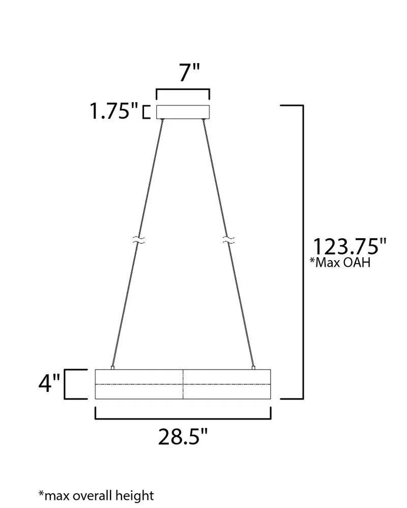 iCorona 28.5" Single Light Pendant in Matte White