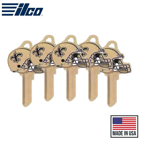 Ilco - NFL TeamKeys - Helmet Edition - Key Blank - New Orleans Saints - KW1 (5 Pack)