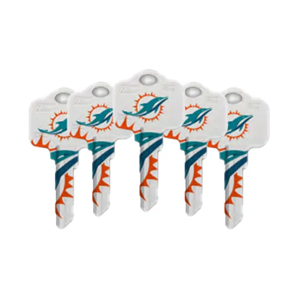 Ilco - NFL TeamKeys - Key Blank - Miami Dolphins - SC1 (5 Pack)