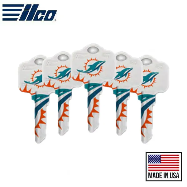 Ilco - NFL TeamKeys - Key Blank - Miami Dolphins - SC1 (5 Pack)