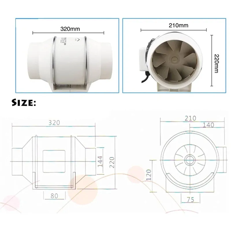 Inline Extractor Fan Exhaust Duct 150MM