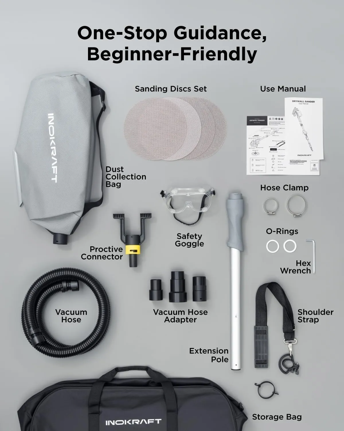 InoKraft Drywall Sander with Vacuum Dust Collector